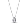 Sterling silver halo necklace with zirconia