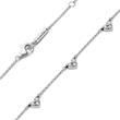 Ladies' necklace hearts in 925 silver, zirconia, Timeless