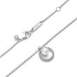 Necklace in 925 silver with pearl and zirconia