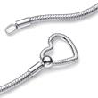 Ladies' snake chain with heart clasp, 925 silver