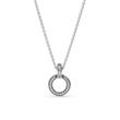 Circle necklace for ladies in sterling silver, zirconia