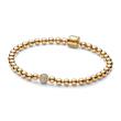 Ladies ball bracelet with zirconia, gold-plated