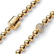 Ladies ball bracelet with zirconia, gold-plated