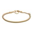 Ladies engraved bracelet with t-clasp, heart, gold