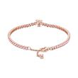 Ladies bracelet with pink crystals, rose