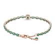 Ladies bracelet with green crystals, rose