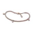 Tennis bracelet for ladies, rose gold plated with cubic zirconia