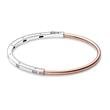 Signature bangle for ladies, sterling silver, bicolour