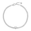 Sterling silver tennis bracelet heart with cubic zirconia