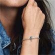 Snake bracelet for ladies in sterling silver, cubic zirconia