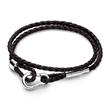 Pulsera Moments para mujer en cuero marrón y plata 925