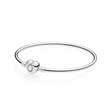 Bangle sterling silver heart clasp