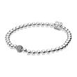 Ladies bracelet beads and pavé in sterling silver