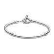 Bracelet for ladies in sterling silver with t-clasp