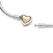 Link bracelet domed golden heart