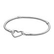 Ladies sterling silver bracelet with heart clasp