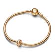 Moments stopper charm with studs, gold-plated