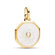 Lucky horseshoe locket for ladies with enamel, IP gold