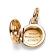 Engravable charm pendant lock, zirconia, IP gold