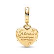 Charm pendant Disney Cinderella heart and carriage, gold