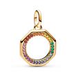 ME rainbow locket charm, gold-plated