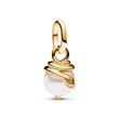 Snake mini charm pendant, faux pearl, gold-plated, ME