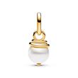 Snake mini charm pendant, faux pearl, gold-plated, ME