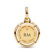 ME locket charm scarab beetle, IP gold, engravable