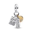 Friendship charm pendant, engravable, 925 Sterling silver