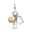 Friendship charm pendant, engravable, 925 Sterling silver