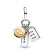 Friendship charm pendant, engravable, 925 Sterling silver