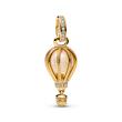 Hot air balloon charm pendant with zirconia, gold-plated