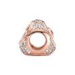 Three-sided charm with cubic zirconia and crystals, rose