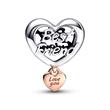 Heart charm Love your best friend in 925 sterling silver