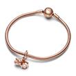Hinged charm happy birthday, rose gold plated