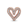 Heart charm rose with white zirconia