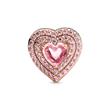 Heart charm with zirconia, rose