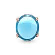 ROSE Cabochon Charm mit blauem Schmuckkristall