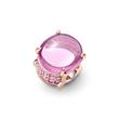 Rose cabochon charm with jewellery crystal, pink