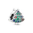 Slide Charm Christmas Tree aus 925er Silber, Kristallen