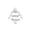 Slide charm christmas tree in 925 silver, crystals