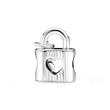 Sterling silver padlock and key charm pendant