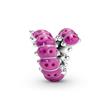 Charm caterpillar in sterling silver with enamel, pink