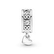 Clip-charm in sterling silver with zirconia and heart