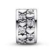 Clip-on charm hartjes van 925 sterling zilver met Zirkonia