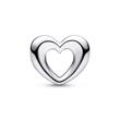 Ladies open heart charm in sterling silver