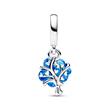 Family tree charm pendant 925 sterling silver, glass