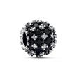 Black charm in 925 silver, zirconia, Moments