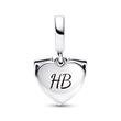 Charm pendant heart and dog in 925 sterling silver