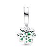 Clover leaf charm, 925 sterling silver, jewellery crystals